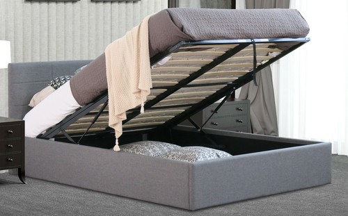 Fabric gas lift ottoman bed - lift, in