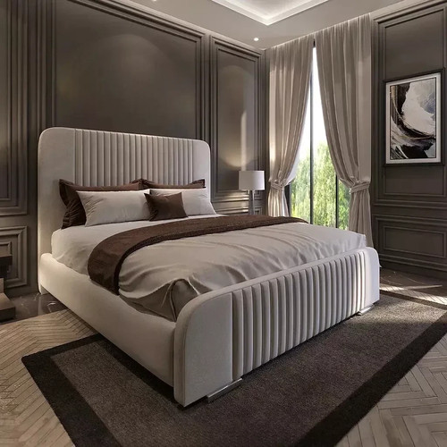 Double panel bed frame plush - double,