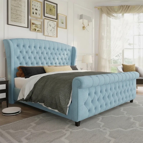 Luxury tulip wing sleigh bed - wing,